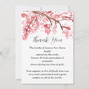 Invitación Flor de cerezo Funeral de flores de muerte Gracias