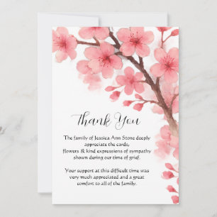 Invitación Flor de cerezo Funeral de flores Muerte Gracias
