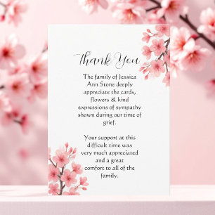Invitación Flor de cerezo Funeral de flores Muerte Gracias 