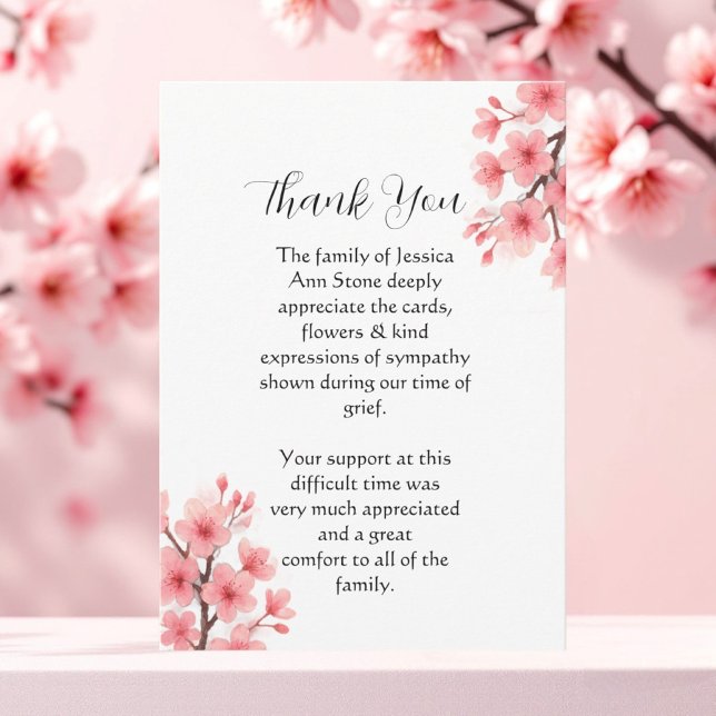 Invitación Flor de cerezo Funeral de flores Muerte Gracias  (Subido por el creador)