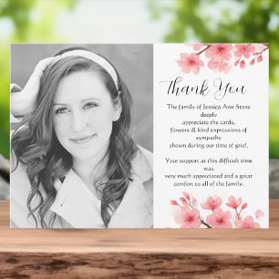 Invitación Flor de cerezo Funeral de flores Muerte Gracias 