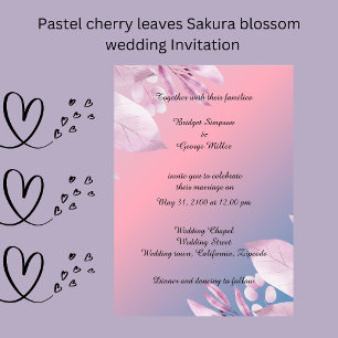Invitación flor de cerezo pastel sakura Wedting