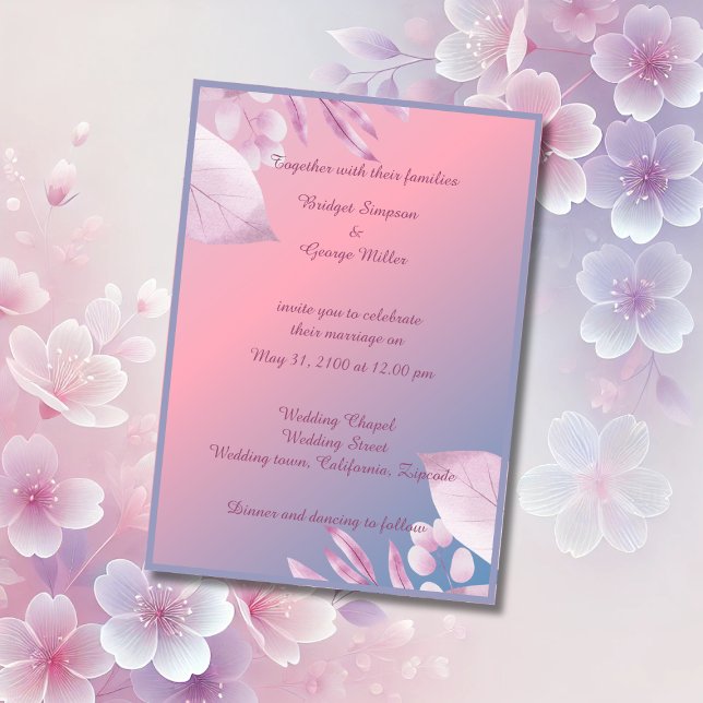 Invitación flor de cerezo pastel sakura Wedting (Subido por el creador)
