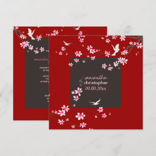 Invitación Flor de cerezo PixDezines/color de fondo de bricol