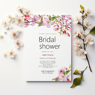 Invitación Flor de cerezo rosa botánico verano Ducha de novia