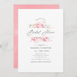 Invitación Flor de cerezo rosa de primavera geométrica ducha 