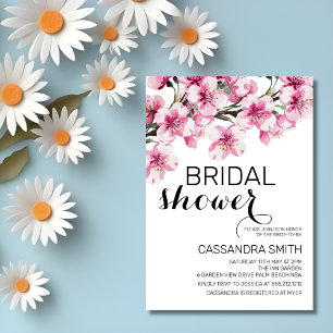 Invitación Flor de cerezo rosa Sakura Flor de flores ducha de