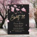 Invitación Flor de cerezo rosa vintage Sakura Sweet 16<br><div class="desc">Elegante Floral De Cerezo Rosado Floral Elegante Dulce 16 Invitaciones.</div>