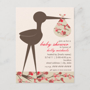 Invitación Flor de cerezo sofisticada Baby Shower de la