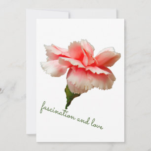 Invitación Flor de clavel. Fascinación y amor.