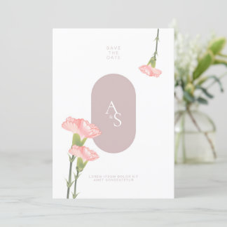 Invitación Flor de clavel rosa con Boda de tema rosa Invi