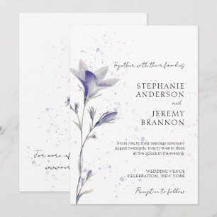 Invitación Flor de color de agua simple con ángulo de inclina