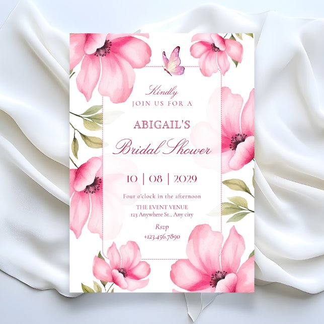 Invitación Flor de color rosa  (Subido por el creador)