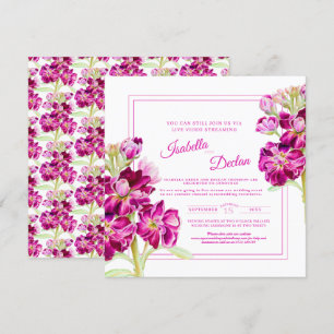 Invitación Flor de color rosa acuarela boda de flujo vivo