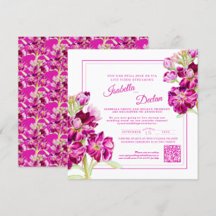 Invitación Flor de color rosa acuarela boda de flujo vivo
