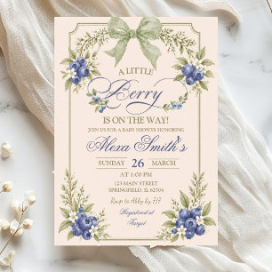 Invitación Flor de color verde salvia Dulce pequeña baya en c