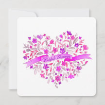 Flor de corazón ramo morado ducha de novia invitan