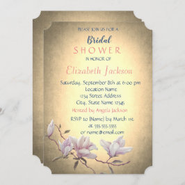 Invitación Flor de cosecha rústica, ducha de novia Magnolia