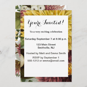 Invitación Flor de crisantemo Flor Flor Floral