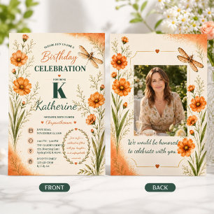 Invitación Flor de cumpleaños de noviembre Crisantemo Cumplea