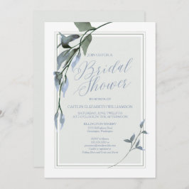 Invitación Flor de ducha azul verde de novia