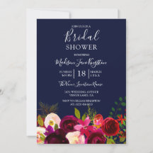 Flor de ducha de novia azul de la Marina Borgoña