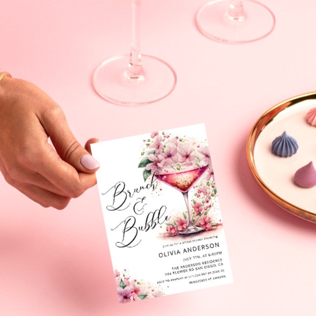 Invitación Flor de ducha de novias brunch y bubbly (Subido por el creador)