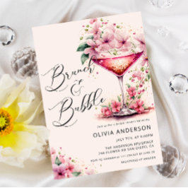 Invitación Flor de ducha de novias brunch y bubbly
