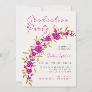 Invitación Flor de enredadera de trompeta silvestre púrpura J