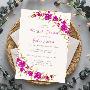 Invitación Flor de Enredadera Trompeta Púrpura Jardín Despedi