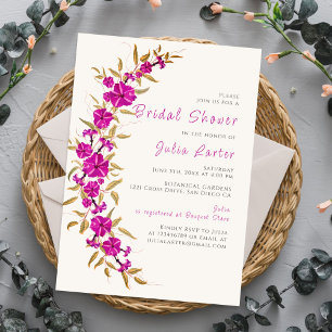 Invitación Flor de Enredadera Trompeta Púrpura Jardín Despedi