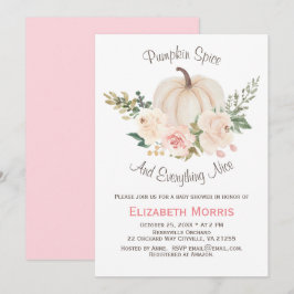 Invitación Flor de especias de calabaza rosa