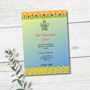 Invitación Flor de estilo hindú Shri Satyanarayan Pooja