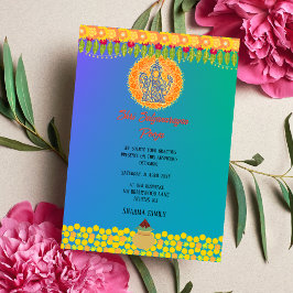 Invitación Flor de estilo hindú Shri Satyanarayan Pooja