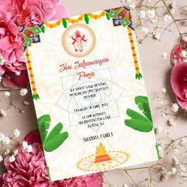 Invitación Flor de estilo hindú Shri Satyanarayan Pooja