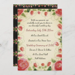 Invitación Flor De Estilo Vintage