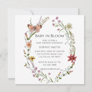 Invitación Flor De Flor Silvestre A Baby Shower En Bloom