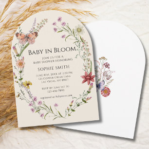 Invitación Flor De Flor Silvestre A Baby Shower En Bloom