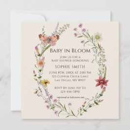 Invitación Flor De Flor Silvestre A Baby Shower En Bloom