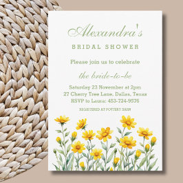 Invitación Flor de flores amarillas Boho Spring Wildflower Du