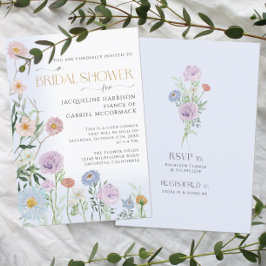 Invitación Flor de flores silvestres acuarela elegancia azul 