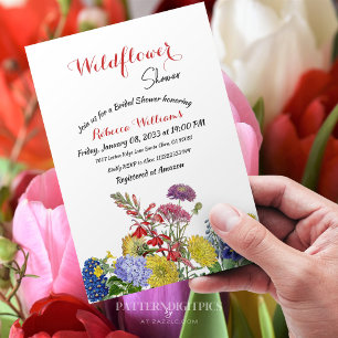 Invitación Flor de flores silvestres acuarela Floral ducha de