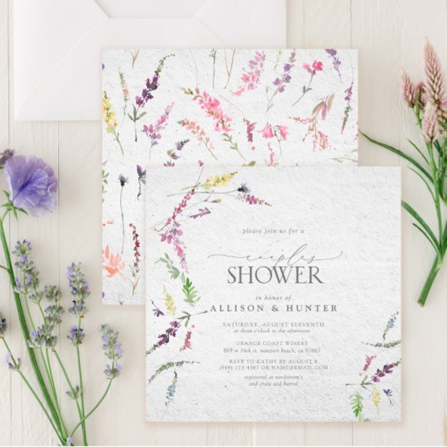 Invitación Flor de flores silvestres acuarela Floral Parejas  (Subido por el creador)