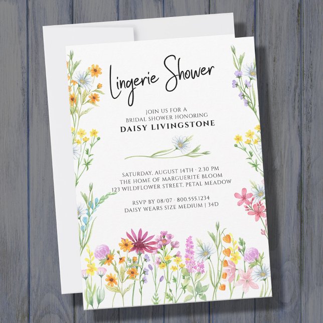 Invitación Flor de flores silvestres Bonito Floral Lingerie S (Subido por el creador)