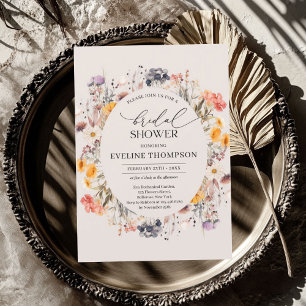 Invitación Flor de flores silvestres coloridas de manantial d