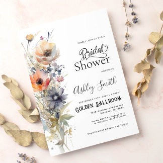 Invitación Flor de flores silvestres coloridas ducha de novia
