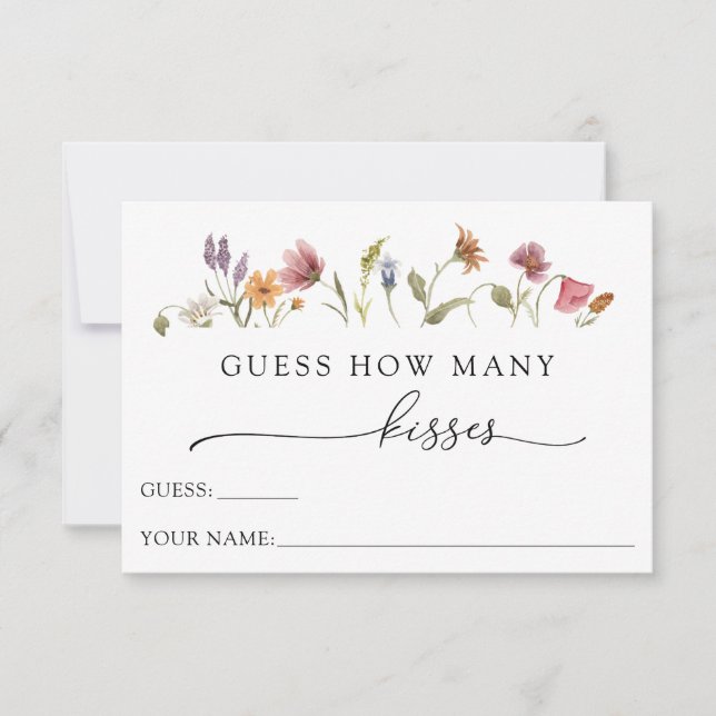 Invitación Flor de flores silvestres de amor adivina cuántas  (Anverso)