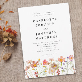 Invitación Flor de flores silvestres de boho rustico