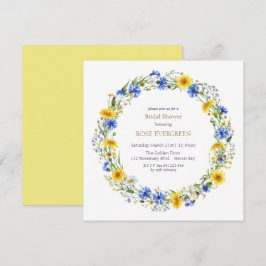 Invitación Flor de flores silvestres de lavanda amarilla azul