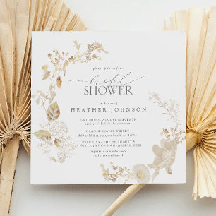 Invitación Flor de flores silvestres de oro vintage Ducha de 